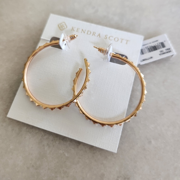 Kendra Scott Veronica Rose Gold Hoop Earrings NWT - Picture 3 of 6